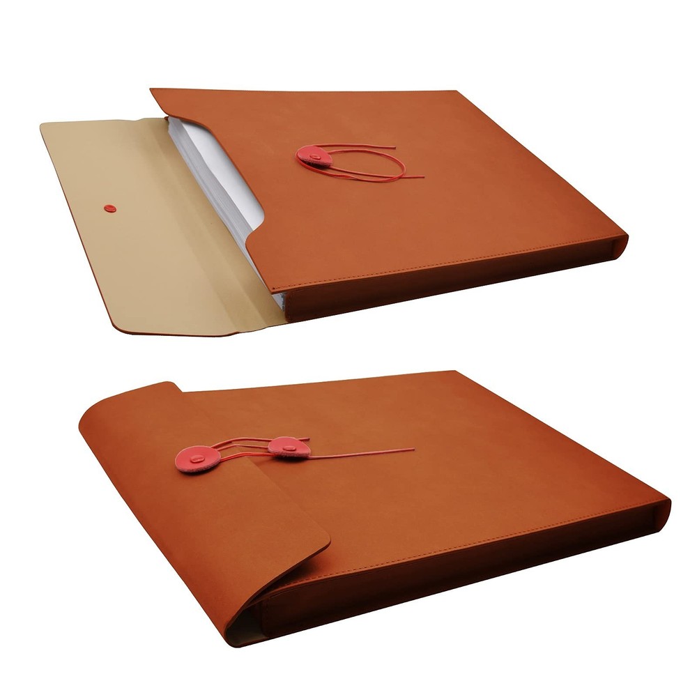 Enyuwlcm PU Leather A4 File Folder Document Holder Filing Envelope Project Fi...