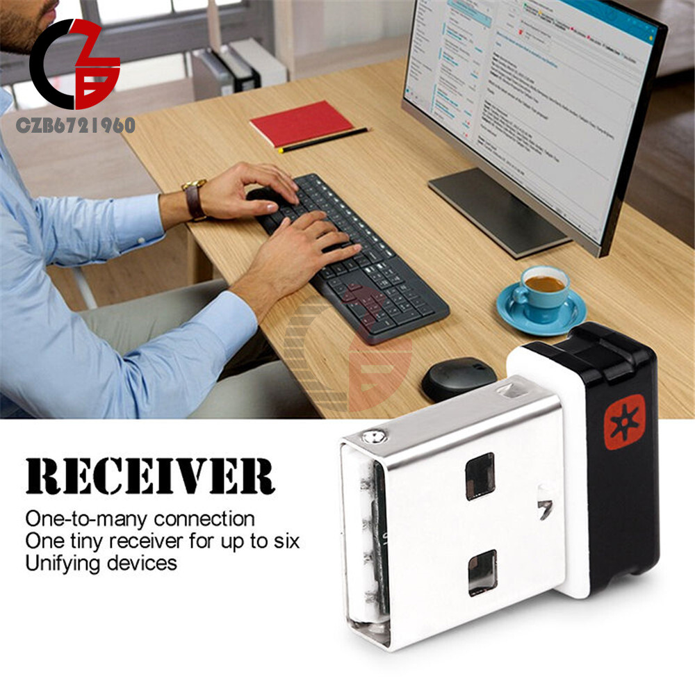 Unifying Receiver 1 to 6 Devices USB Wireless Keyboard Dongle Mouse