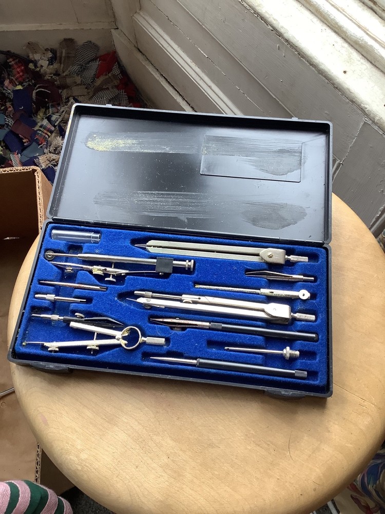 vintage old Zeichen technical drawing instrument set (B11)