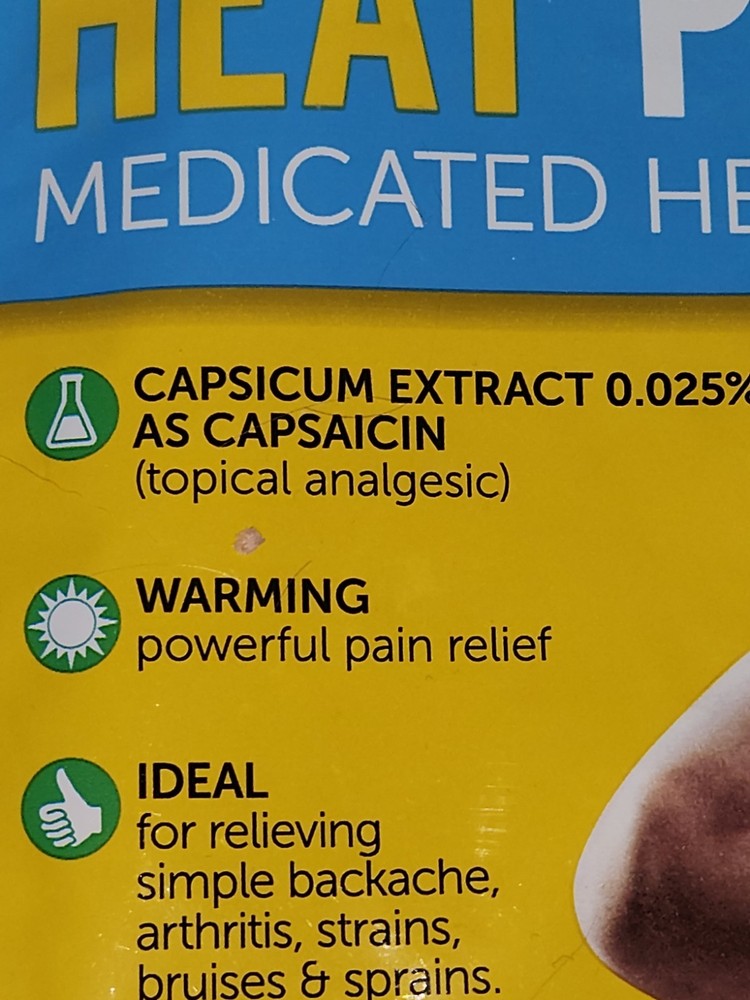 Capsaicin Heat Patch 1 Pack 2 Pads Enclosed