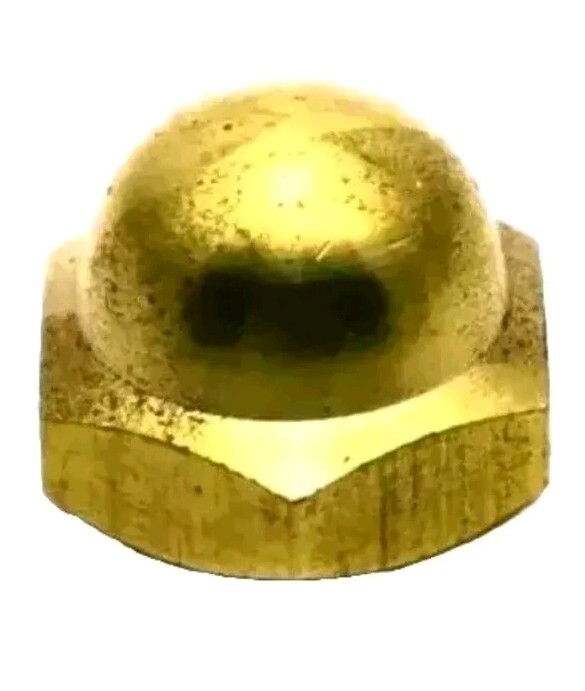 3/8-16 Solid Brass Acorn Cap Nuts (5 Pcs).