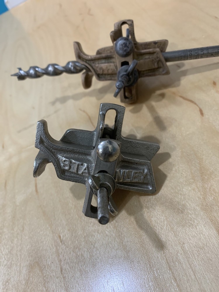 Vintage Stanley N0.49 Bronze Adjustable Auger Bit Gauge Solid Bronze.