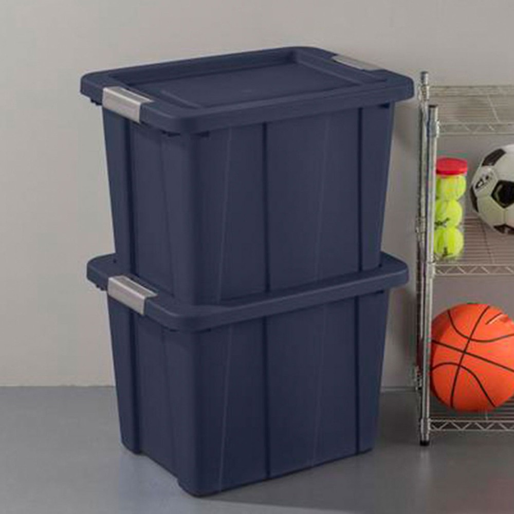 Sterilite 18 Gal Latching Tuff1 Stackable Storage Tote with Latching Lid, 6 Pack