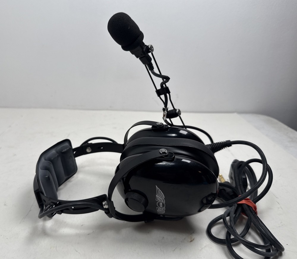 ASA Air Classics HS-1A Pilot Headset Dual Plug Airplane Aviation "Cable Issues"