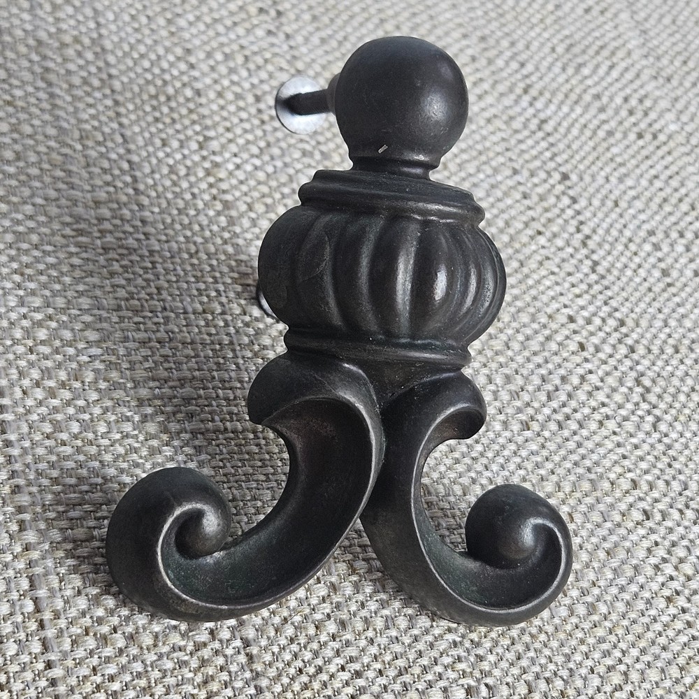 Ornate Drawer Pull Handles Set 6 Antique Bronze Tone Cabinet Hardware Scroll
