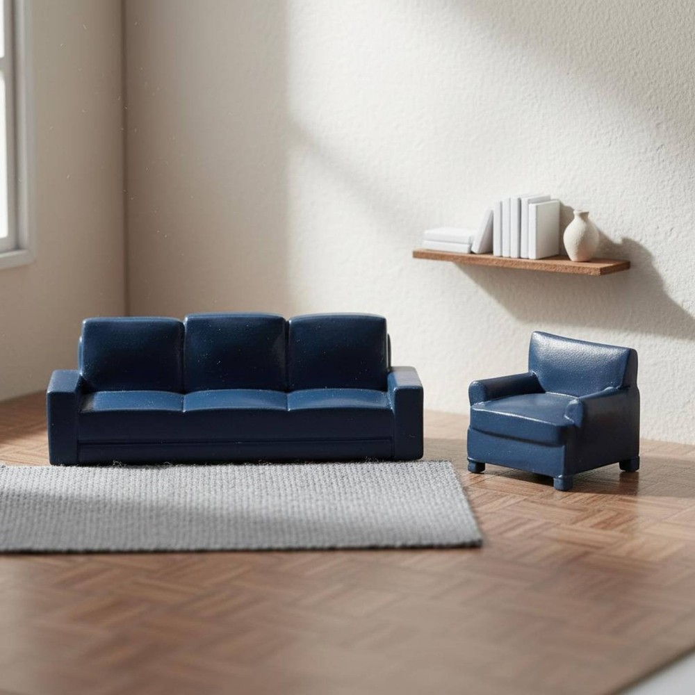 1:64 Scale Sofa Set DIY Accessory Tiny Couch Model Elegant Workmanship