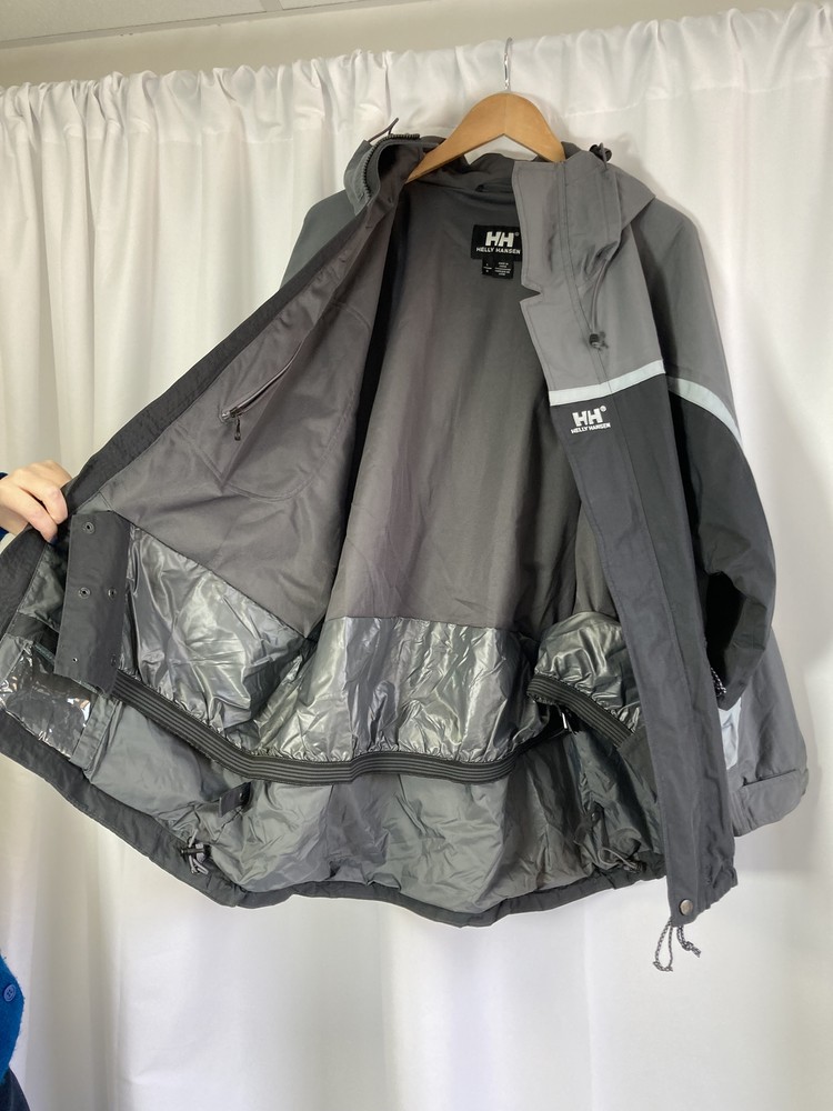 Helly Hansen Helly Tech Waterproof Grey Activewear Jacket Size Large Hooded