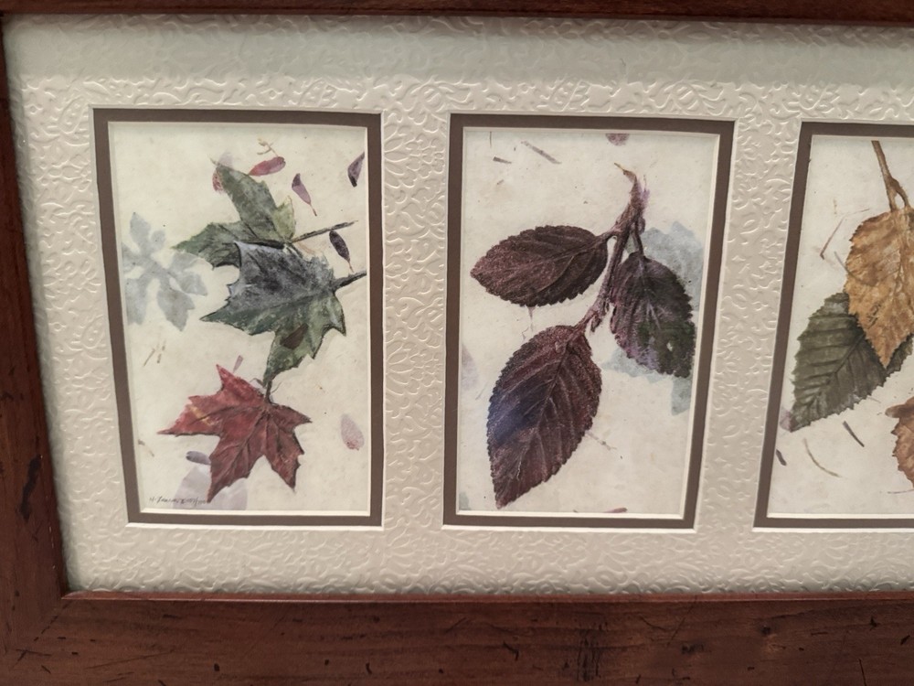 Original Signed Russ Erickson Studios Leaf Artwork Painting Signed Dated