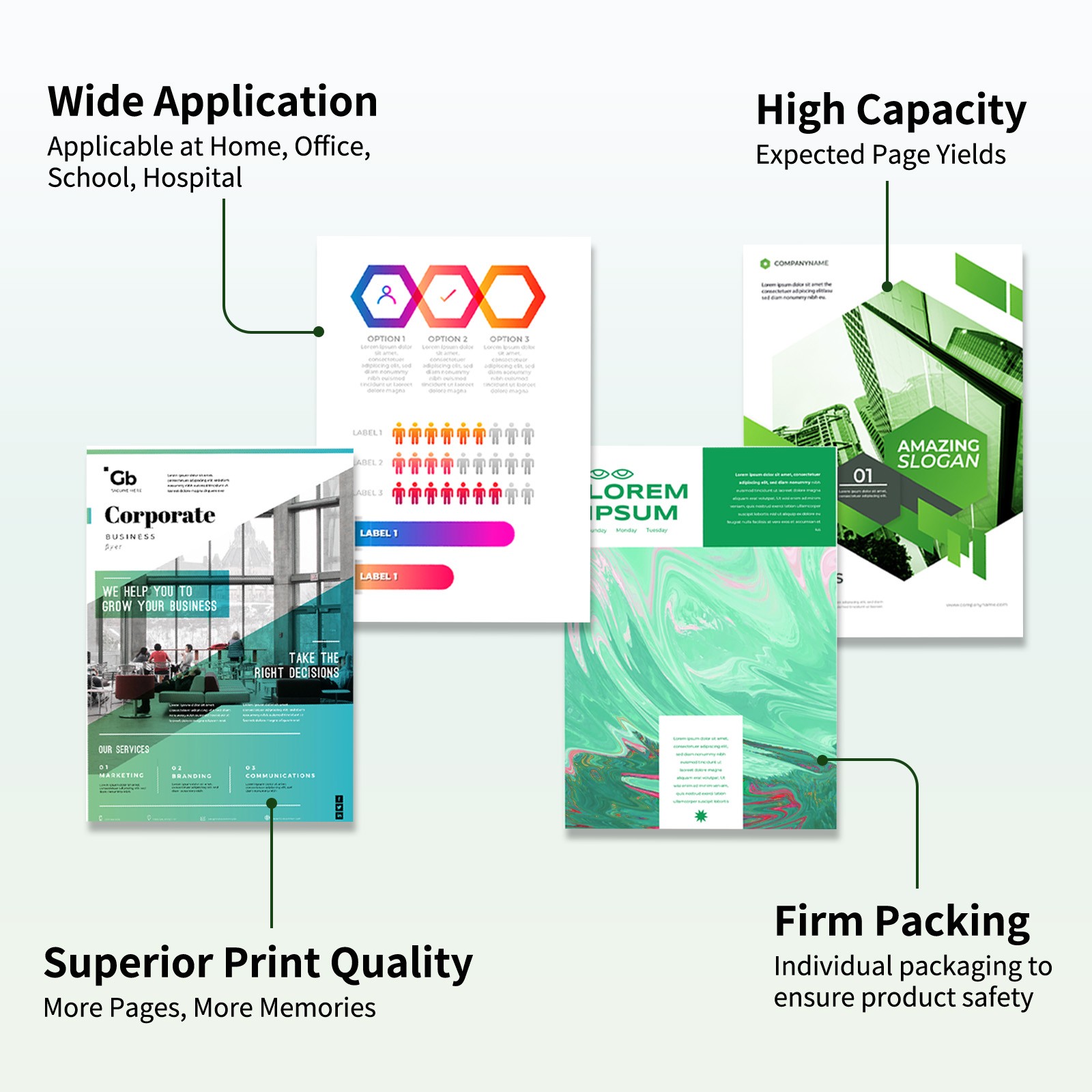 923XL 923e Ink Cartridges Combo 4-Pack for OfficeJet Pro 8120e 8130e with Chip