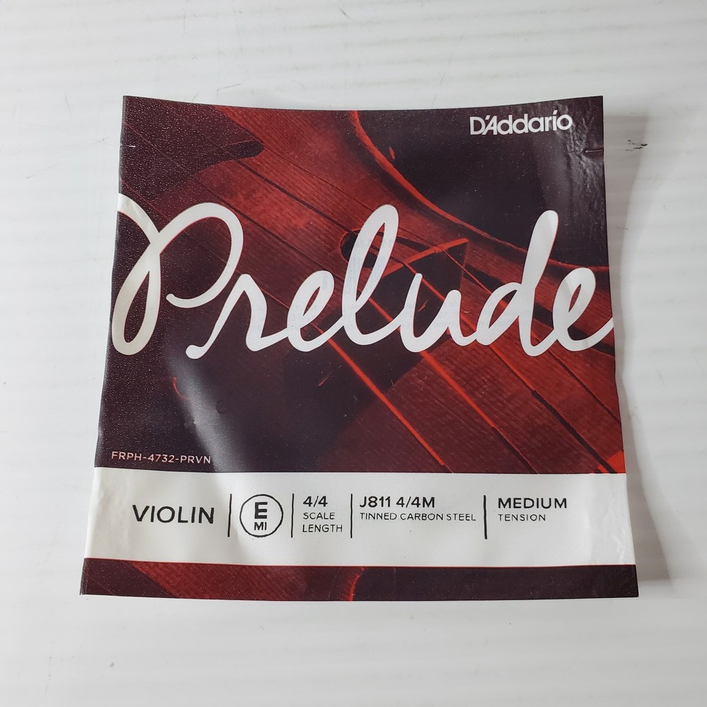 D'Addario Prelude Violin Single E String 4/4 Scale Medium Tension J811