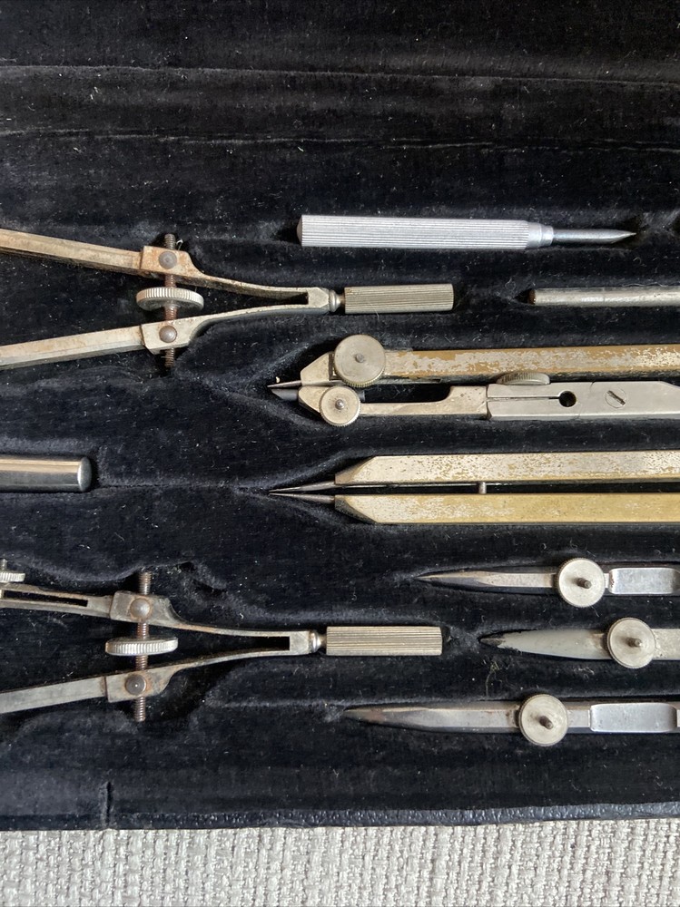 Antique Anker precision compass Technical Architect Cased drawing set