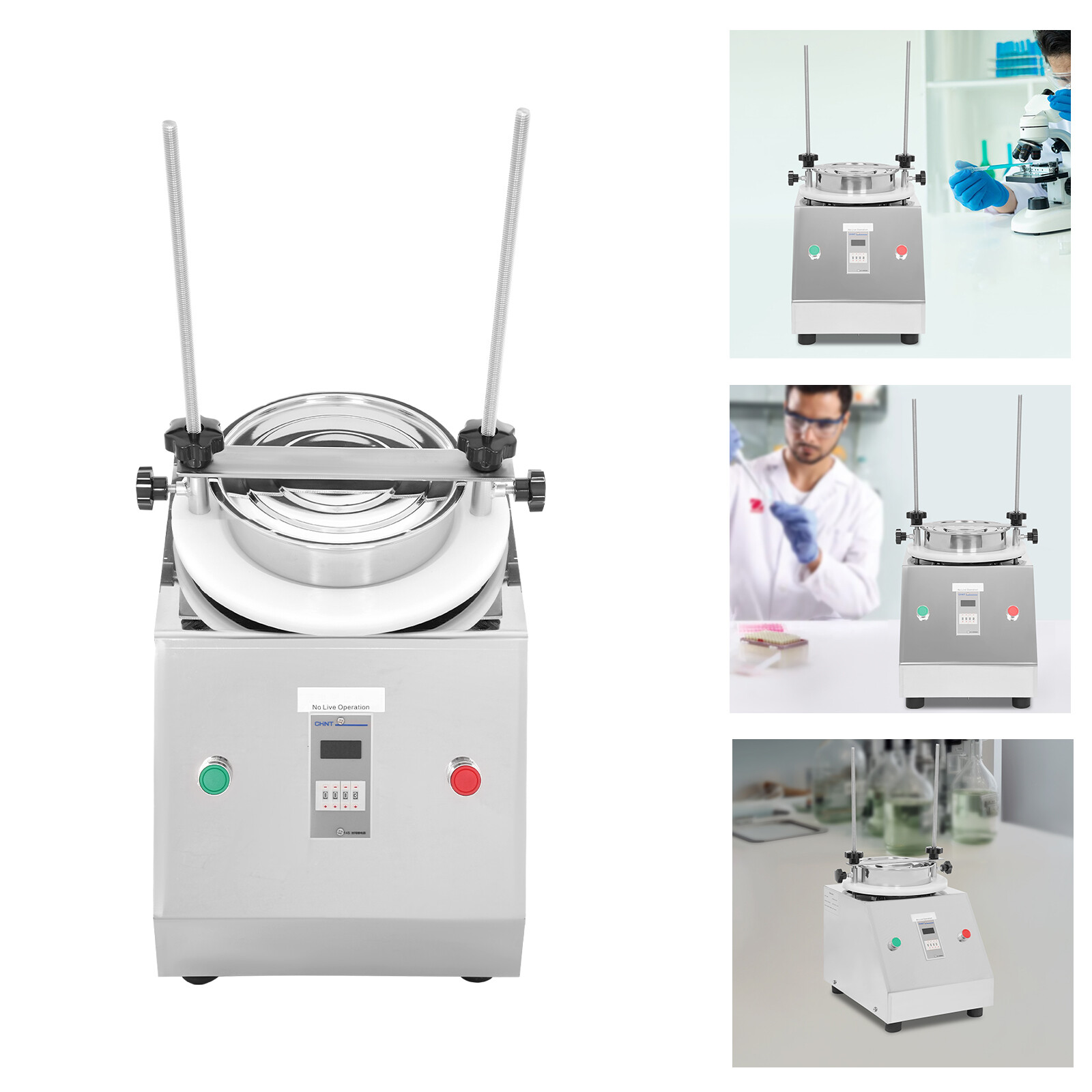 110V Electric Vibrating Sieve Shaker Sifter, 200 Mesh Stainless Steel