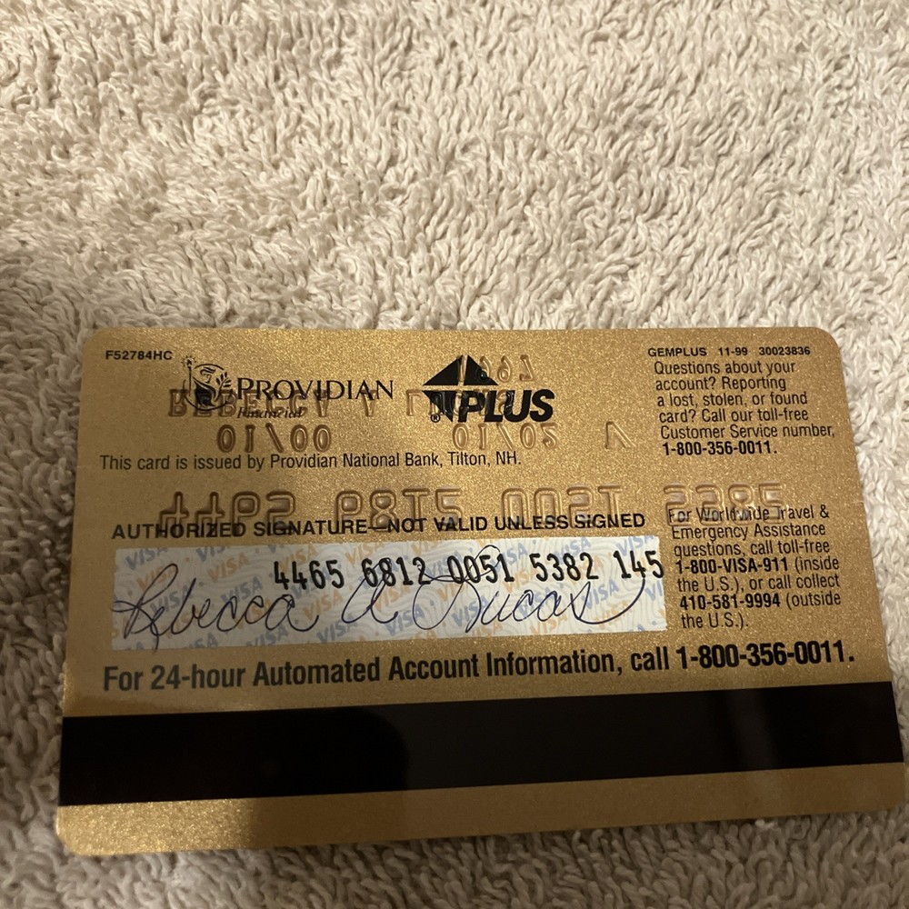 Visa gold providian card exp 2002