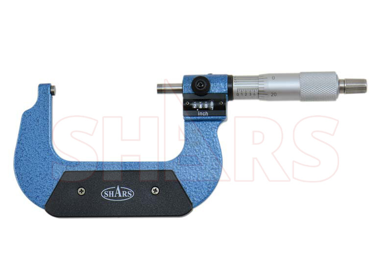 SHARS 2 - 3" DIGITAL DIGIT OUTSIDE MICROMETER .0001" RATCHET THIMBLE NEW P}