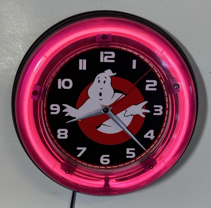 Ghostbusters Movie logo neon wall clock