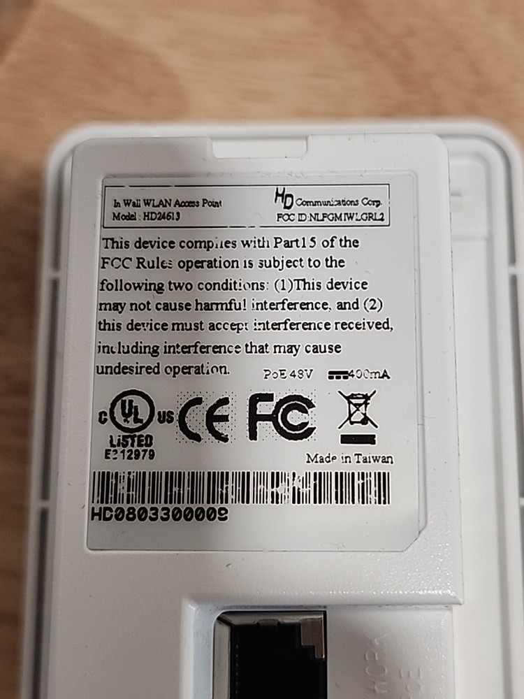 HD Communications In Wall WLAN Access POINT.
