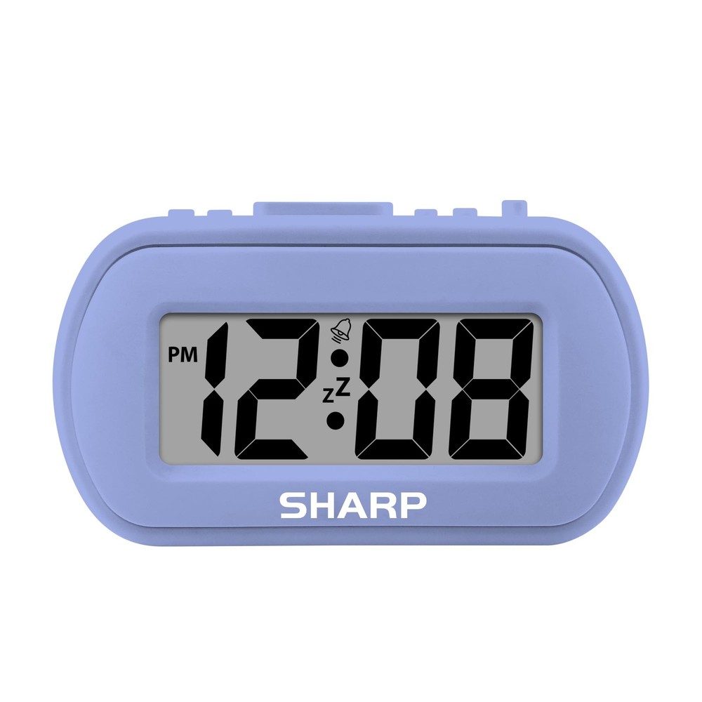 Sharp Digital Alarm Clock – Tactile Case with Soft Rubberized Small, Lavender