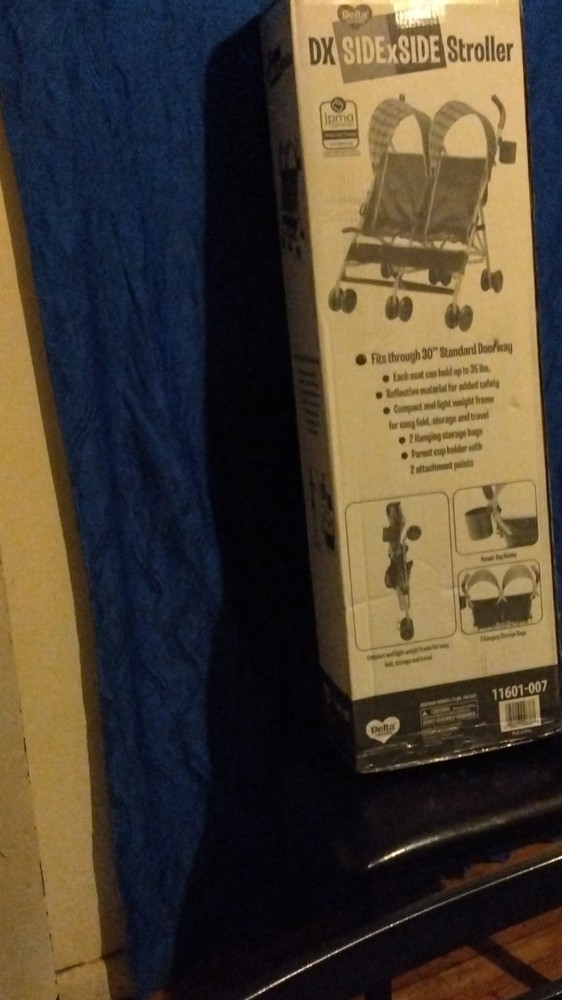 Delta DX Side x Side Double Stroller Folding Lightweight Reflective Cup Holder