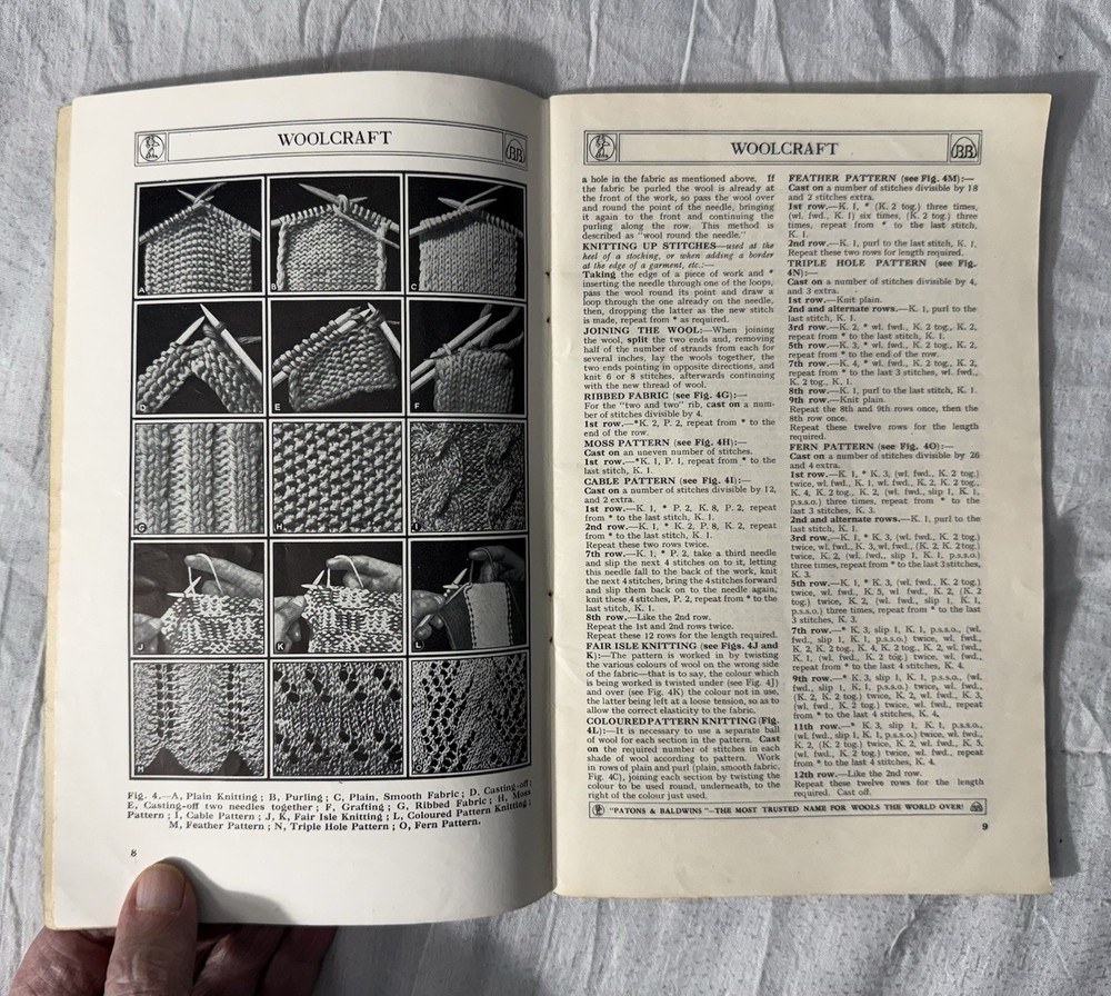 Woolcraft, A Practical Guide To Knitting & Crochet, Circa 1930