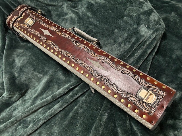 Volturi Custom Pool Case 4x8 Genuine Leather with Backpack Straps.