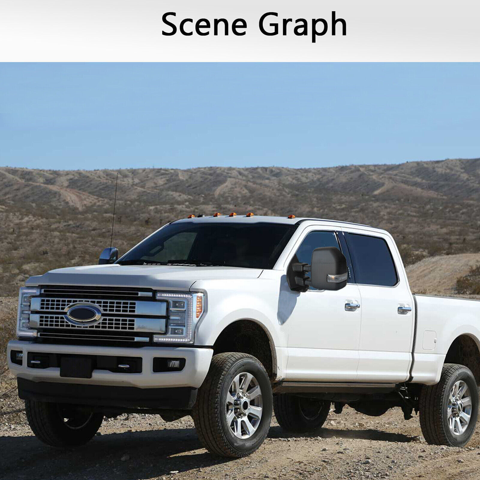 Towing Mirror Power Heated For 2017-2020 Ford F-250 F-350 Super Duty Driver Side