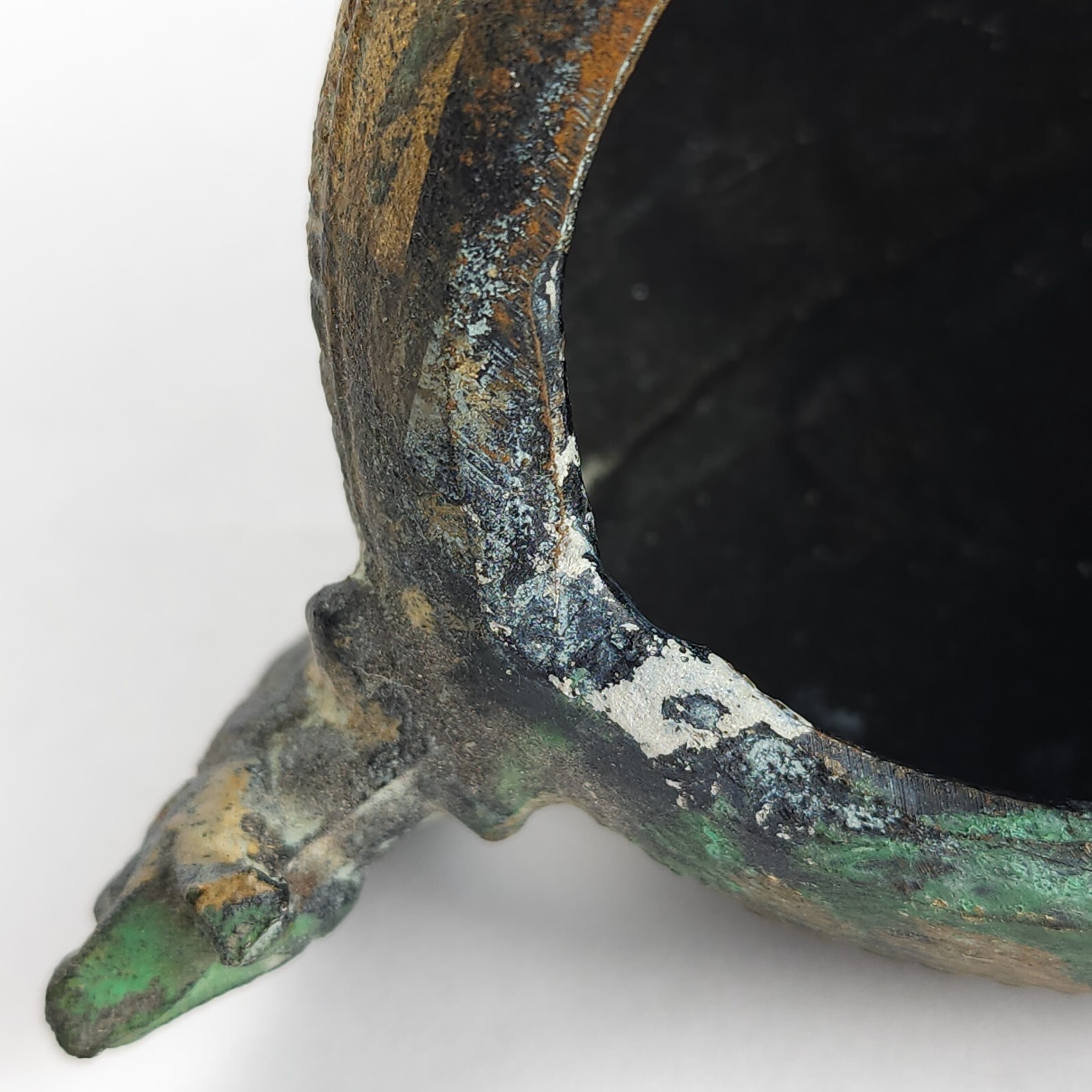 Vintage Metal Censer Lidded Incense Pot w/ Dolphin Chinese Or Japanese Replica