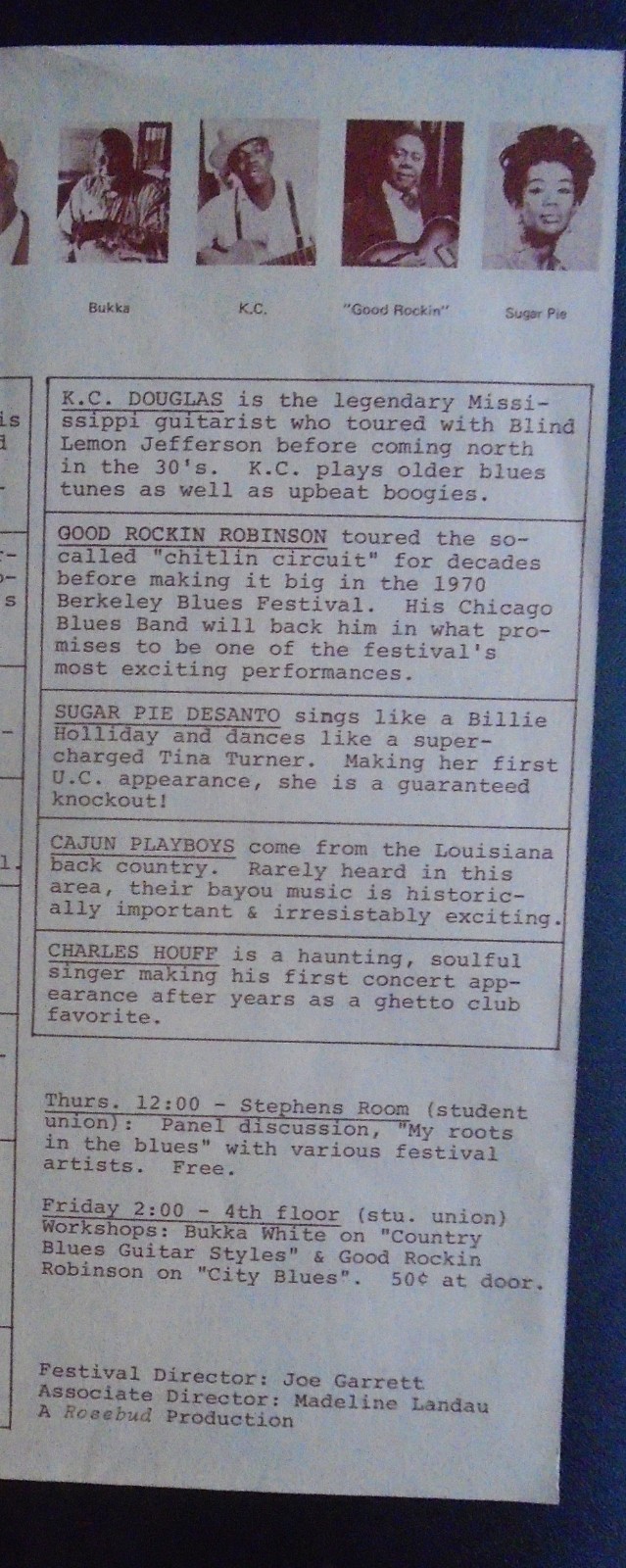 ORIGINAL CONCERT HANDBILL-BERKELEY BLUES FESTIVAL_JAN. 16/17 1970-MAMA THORTION-