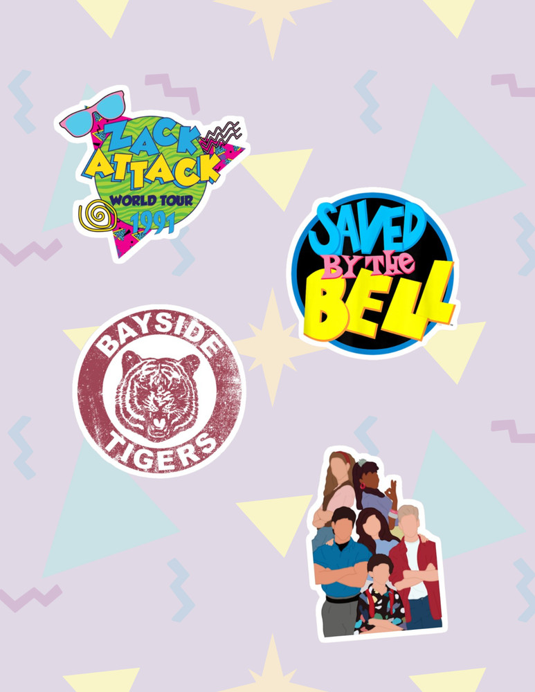 Saved By The Bell Retro 90's TV 4pc Sticker Pack