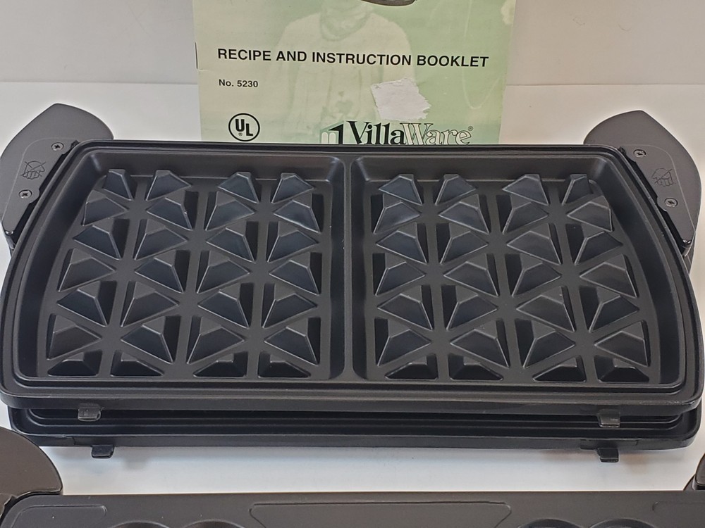 VillaWare InterBake3 Multi Baker 4-Square Replacement OEM Pizzelle Iron Plates