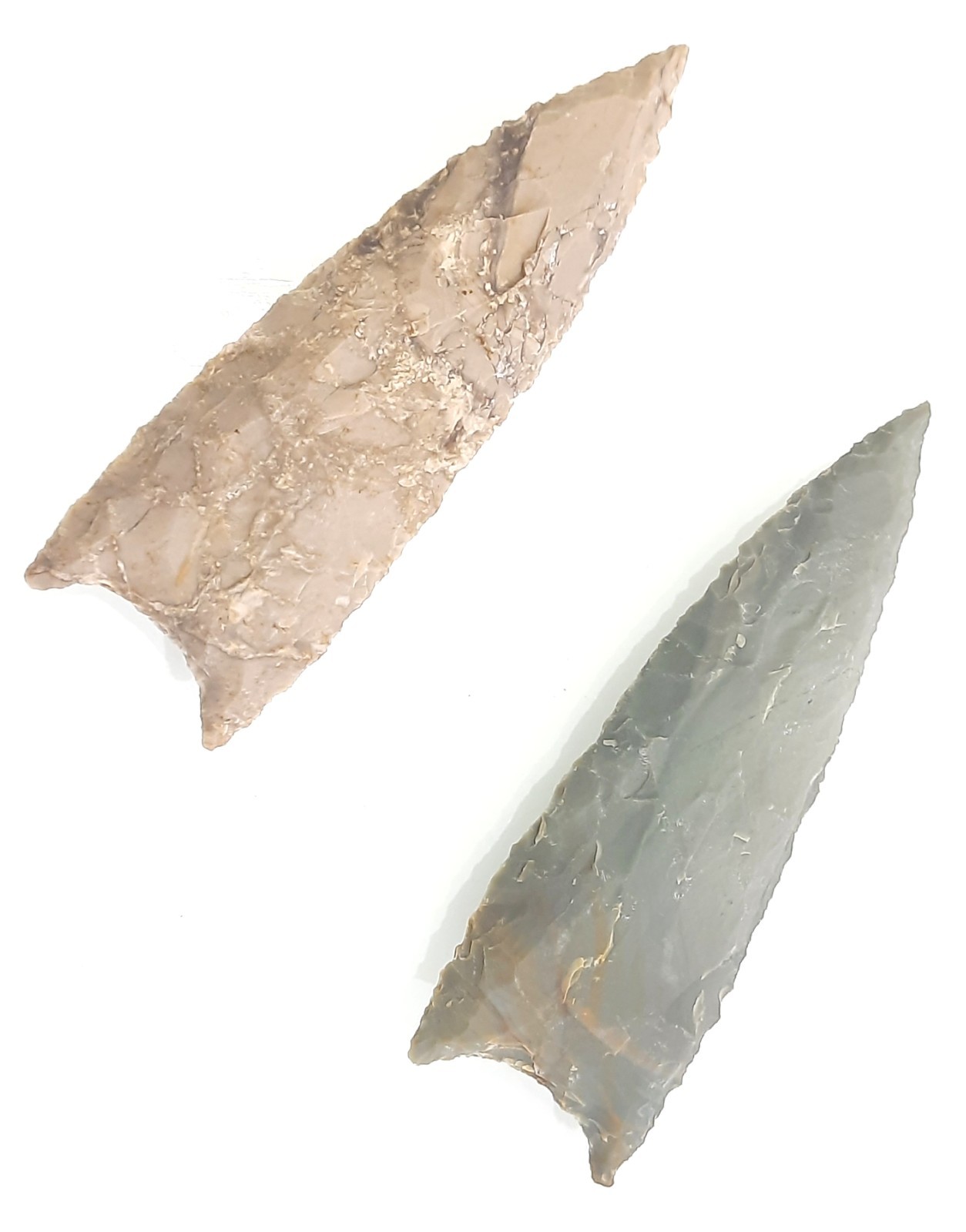 Super Fine High Grade Agatized Flint Clovis Point Arrowheads 3-4 inches arrow 1X