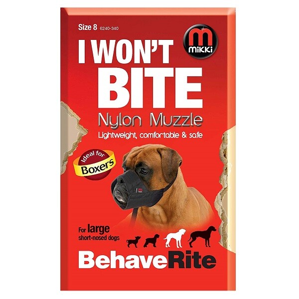 Mikki Muzzle for Dogs XS-XL Size 0-10 Soft Nylon Bite Protection Dog Training