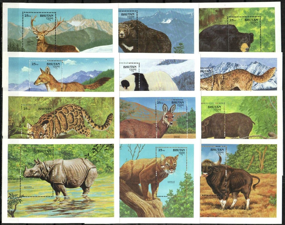Bhutan Stamp 930-941  - Endangered wildlife