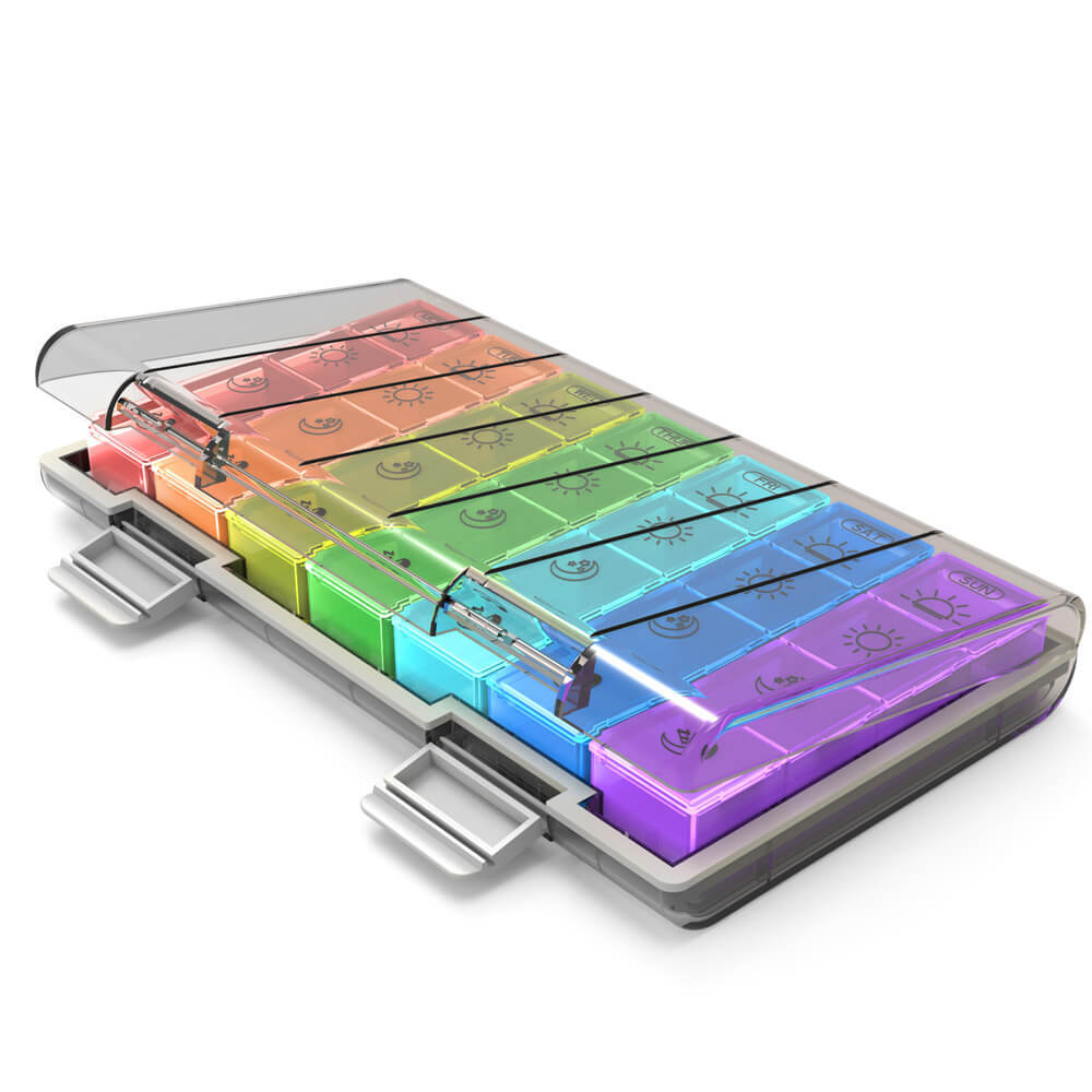 Large Weekly Pill Organizer Moisture-Proof 4 Times a Day 7 day Medicine Storage