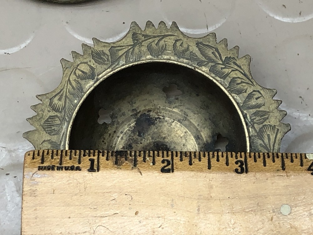 Vintage Solid Brass Incense Burner Small Marked INDIA Round W/ Etching