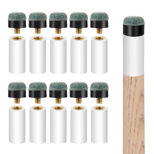 20 Sets Billiard Cues Tips Replacement Kit with White Pool Cue Stick