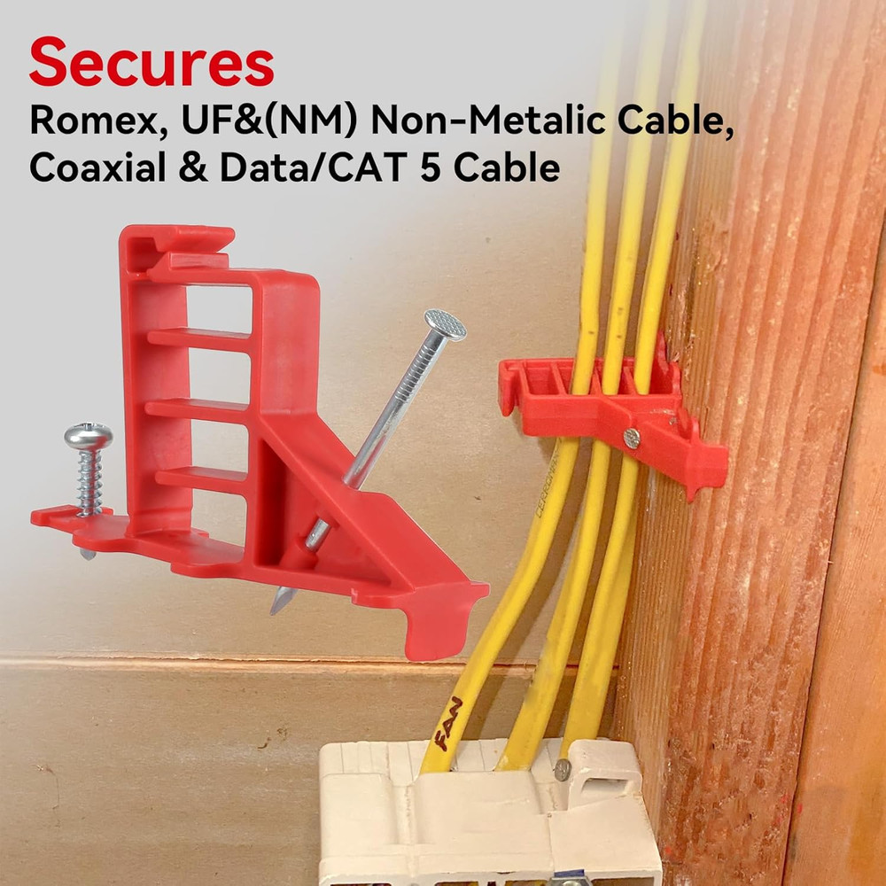 Multi Cable Staples for Romex Clips, Plastic Electrical Wire Stackers, Secures R