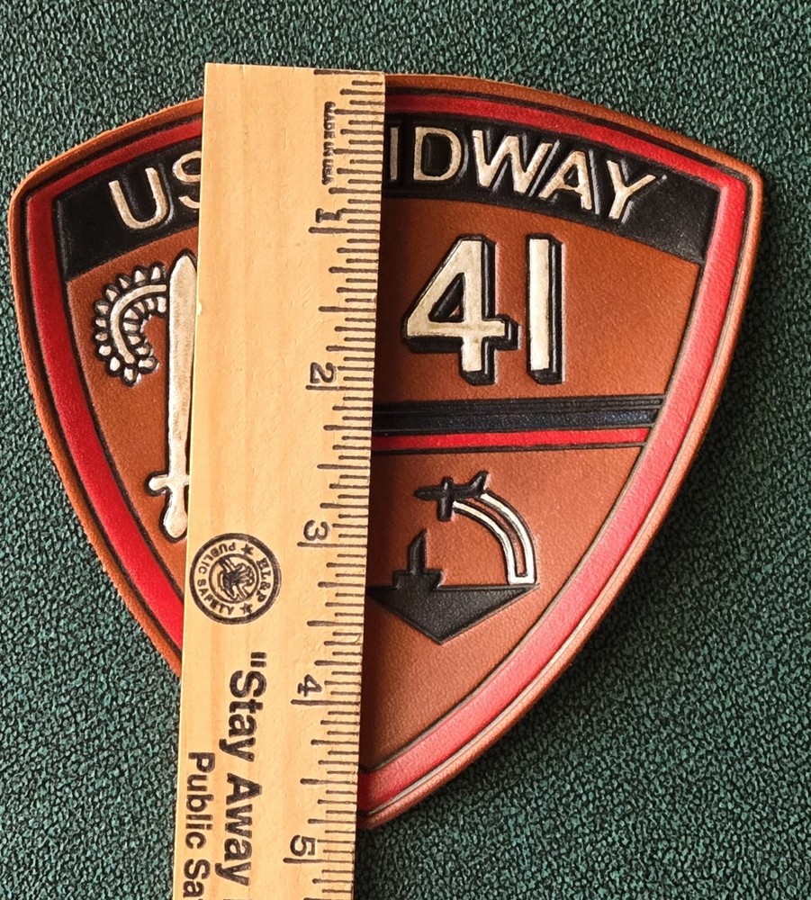 Leather USS Midway Navy Patch New