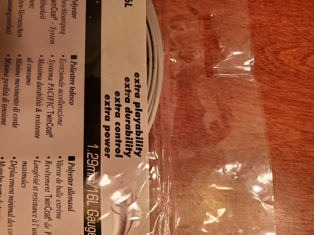 POLYESTER STRING!!! Pacific Poly Force POWER! Polyester/Synthetic Tennis Racket