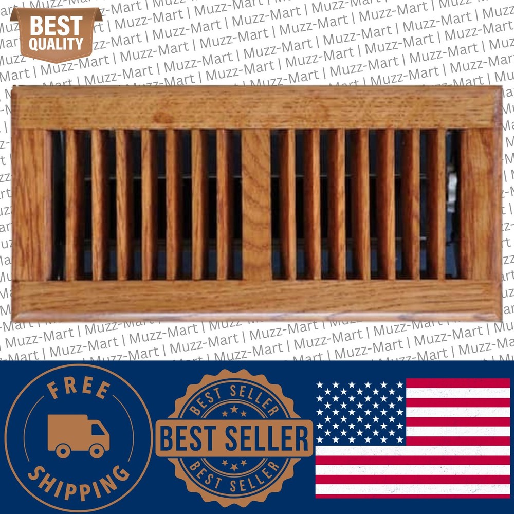 Solid Oak Cover 4 x10" Wood Floor Diffuser Register Vent HVAC True Air Kit Grate