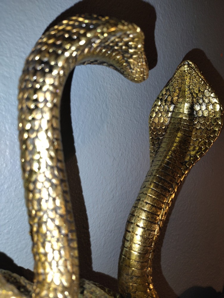 Golden Cobra Snake statue