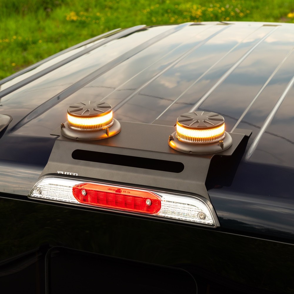 Putco Rooftop Dual Amber LED Beacon Lights w Third Brake Light Mounting Bracket
