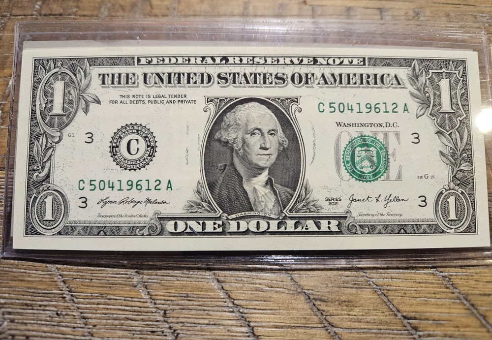 Series 2021 $1 Error Notes Offset Printing/ Transfer Error 7 Notes Uncirculated