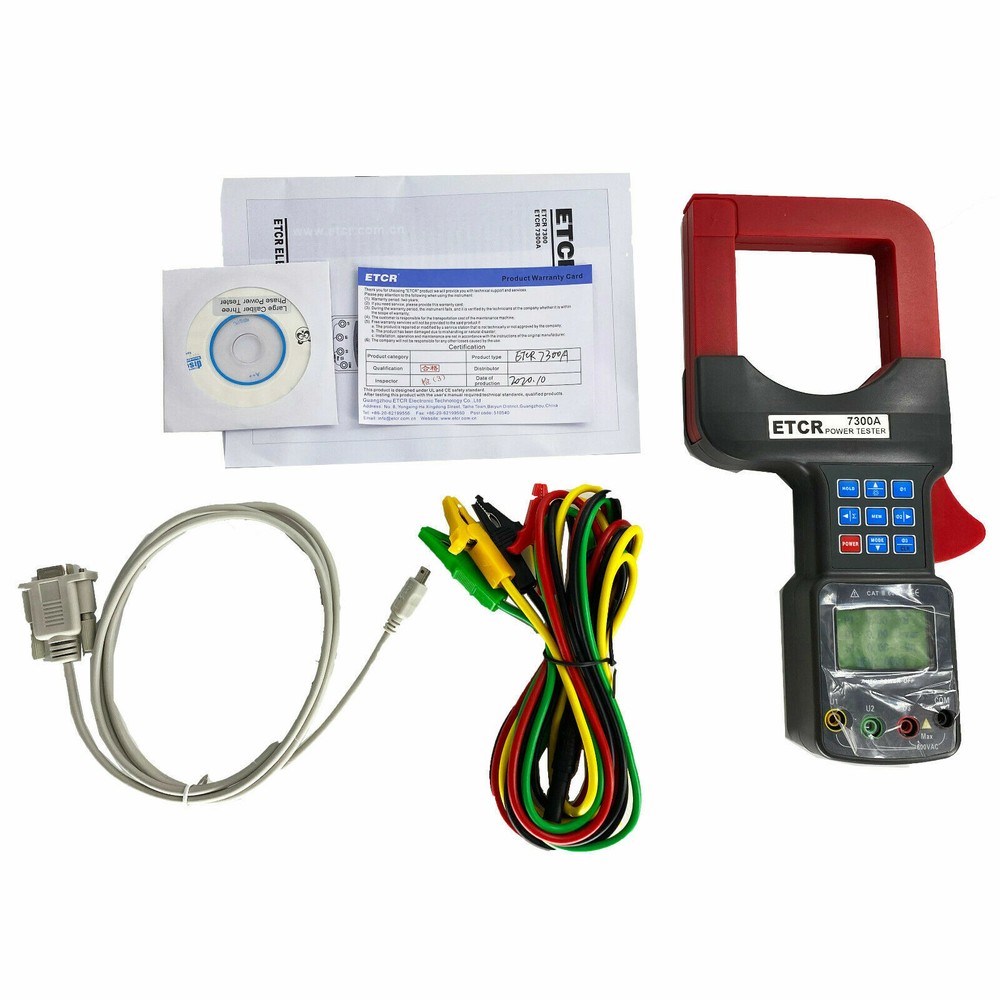 Portable 3 Phase Clamp Power Meter Automatic Large Caliber Tester Shift 2000A