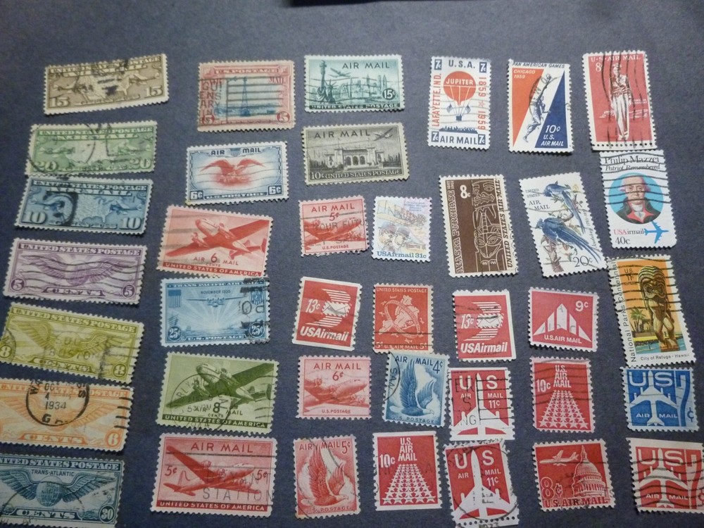 78 Assorted Used US Airmail Stamps