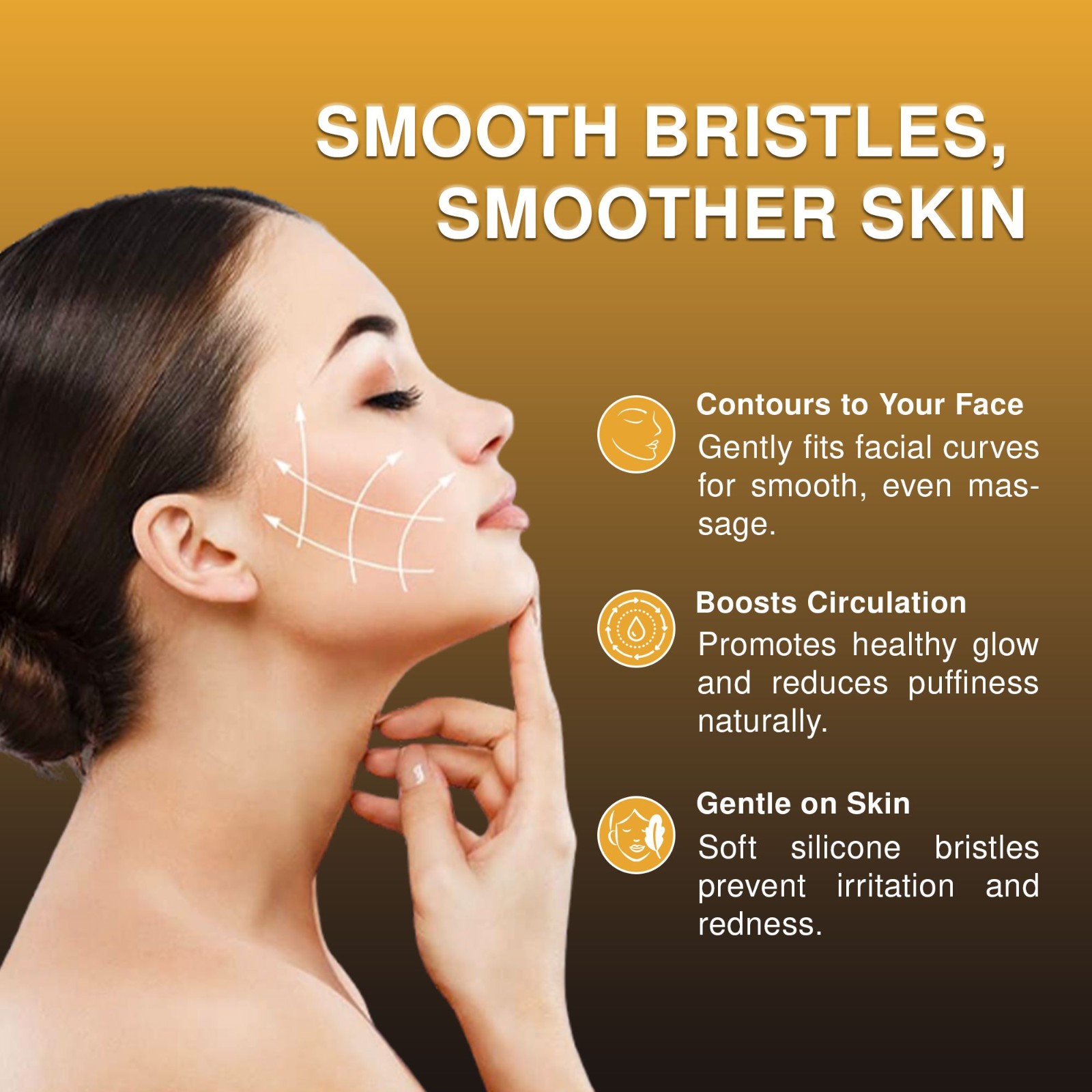 2PC Lymphatic Contour Face Brush Lymphatic Drainage Massager for Face by Glowiex