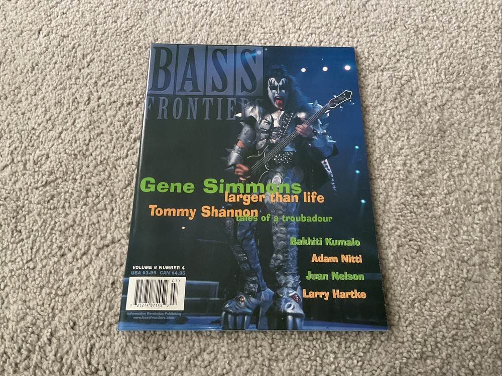KISS GENE SIMMONS 1996 - 1999 BASS FRONTIERS & BASS PLAYER MAGAZINE LOT OF 3