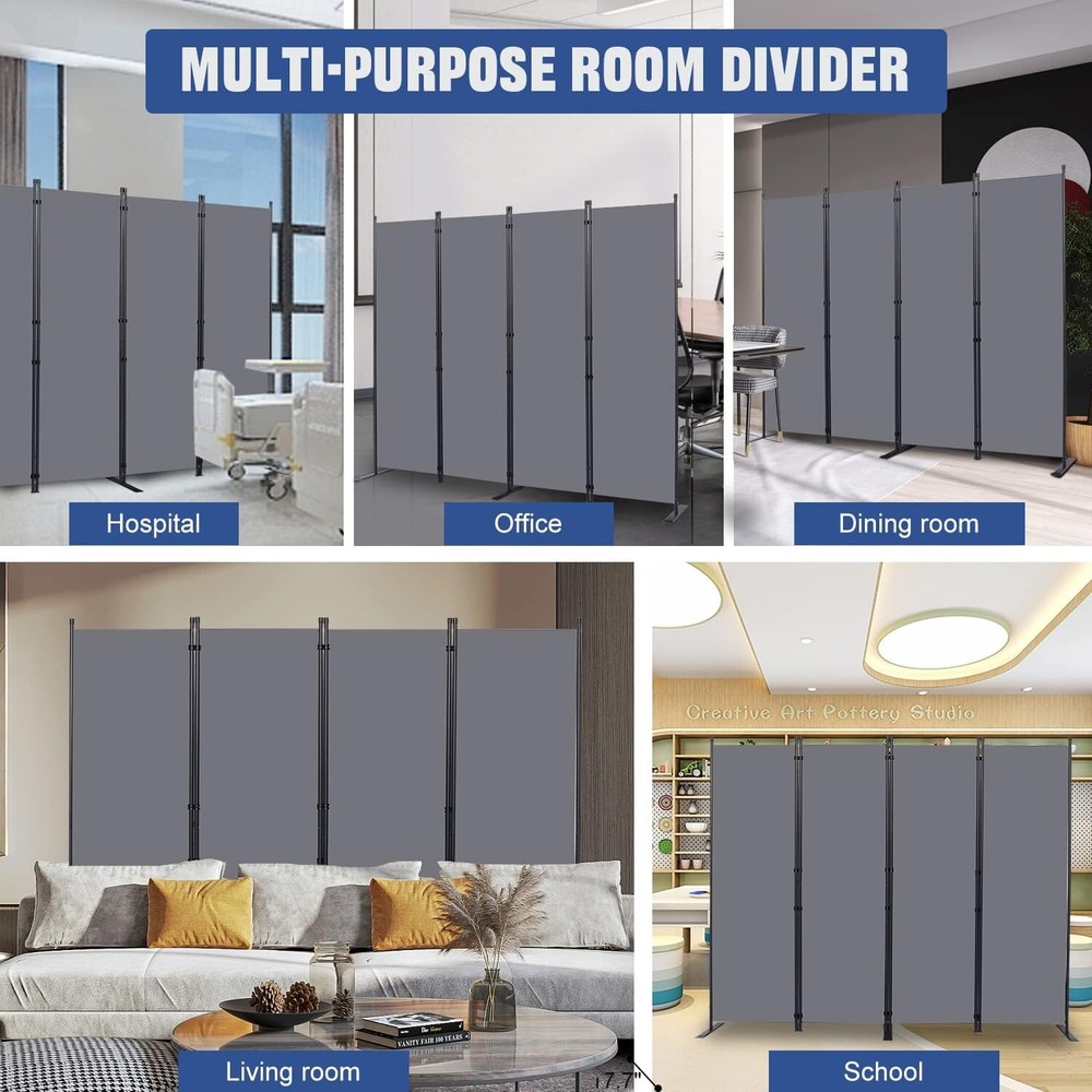 Adjustable Room Partition - Foldable 88'' Wide Divider for Efficient Space Use