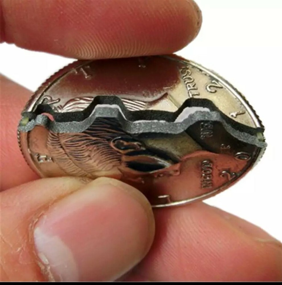 Bite Out Coin Magic Trick Close-Up Magic Illusion Restored Half Dollar T5