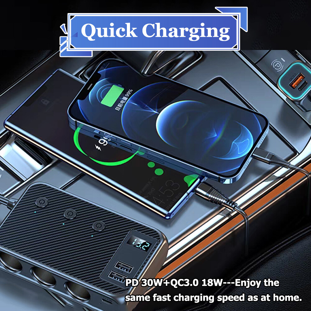 Multi Car Cigarette Lighter Socket USB Plug Fast Charger Power Adapter Splitter
