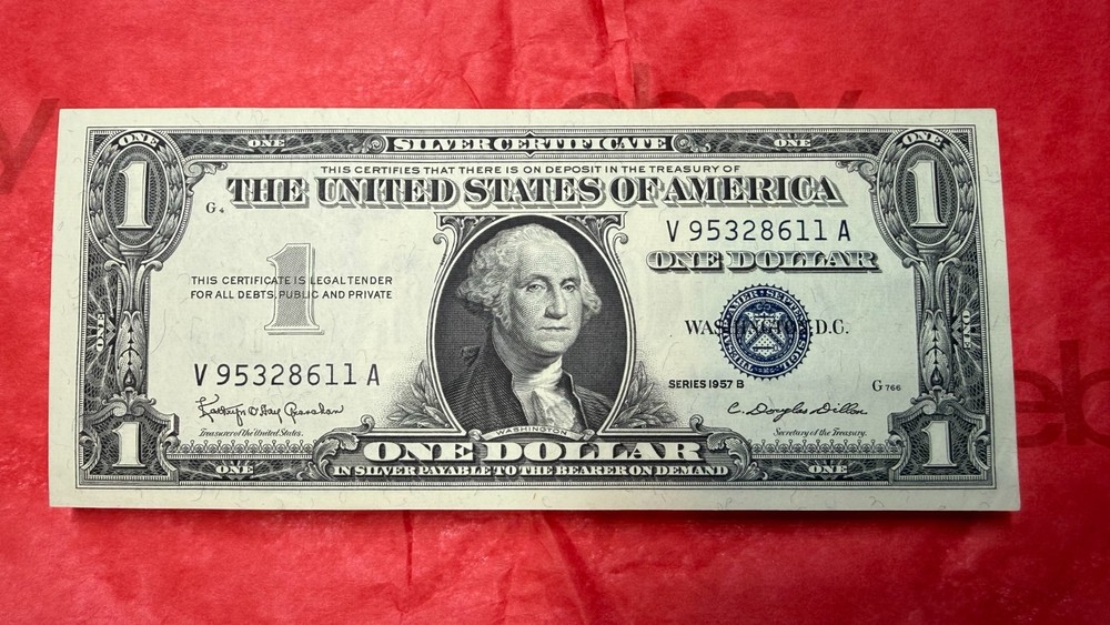 $1 Silver Certificate 1957 One Uncirculated Gradable Sequential Note Perfect UNC